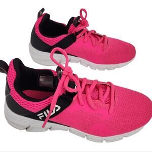 Fila Girls Capello Running Sneakers Size 3.5 Pink Black Athletic Shoes Kids